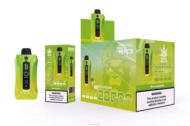 Bang Box Vape UK 2P2PT1 Sour Apple - Bang Beach 20000 Puffs Smart Screen Vape