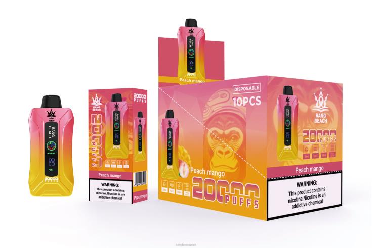 Bang Vape UK 2P2PT2 Peach Mango - Bang Beach 20000 Puffs Smart Screen Vape