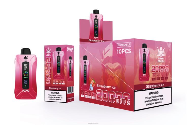 Vape Bang Box 2P2PT6 Strawberry Ice - Bang Beach 20000 Puffs Smart Screen Vape