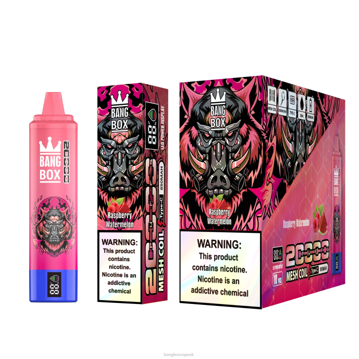 Bang Box Vape Price 2P2PT53 Raspberry Watermelon - Bang Box 20000 Puffs Smart Screen