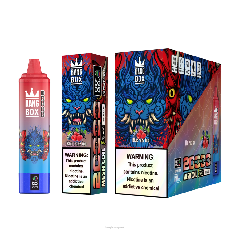 Bang Box Vape Price 2P2PT59 Blue Razz Ice - Bang Box 20000 Puffs Smart Screen