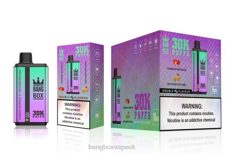 Bang Box Vape 2P2PT70 Strawberry Watermelon & Kiwi Passion Fruit Guava - Bang Box 30000 Puffs Dual Flavors