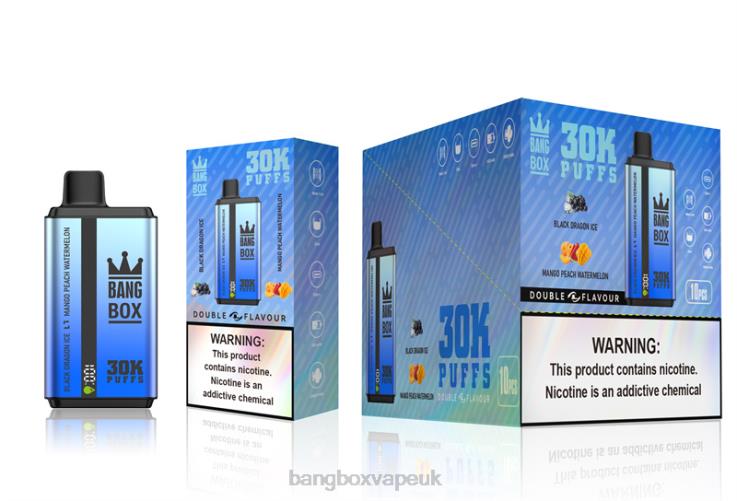 Bang Box Vape Price 2P2PT71 Black Dragon Ice & Mango Peach Watermelon - Bang Box 30000 Puffs Dual Flavors