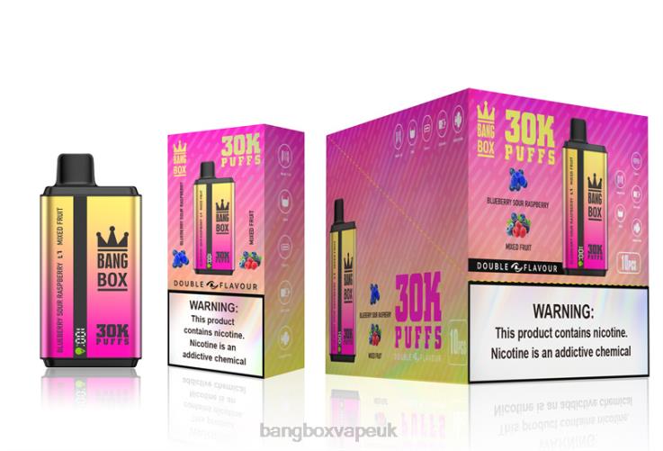 Vape Bang Box 2P2PT66 Blueberry Sour Raspberry & Mixed Fruit - Bang Box 30000 Puffs Dual Flavors