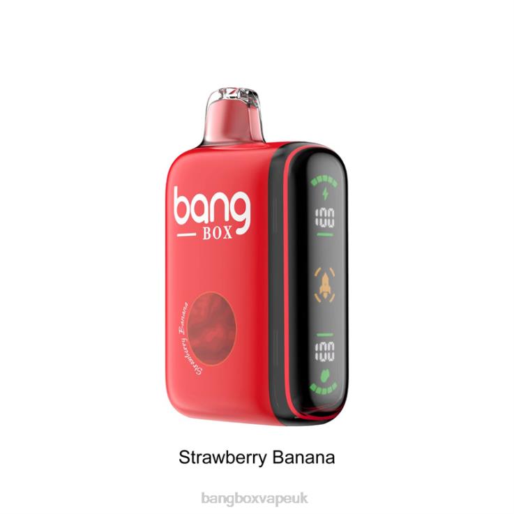 Bang Box Vape UK 2P2PT25 Strawberry Banana - Bang Box 9000-18000 Puffs Intelligent Power Display